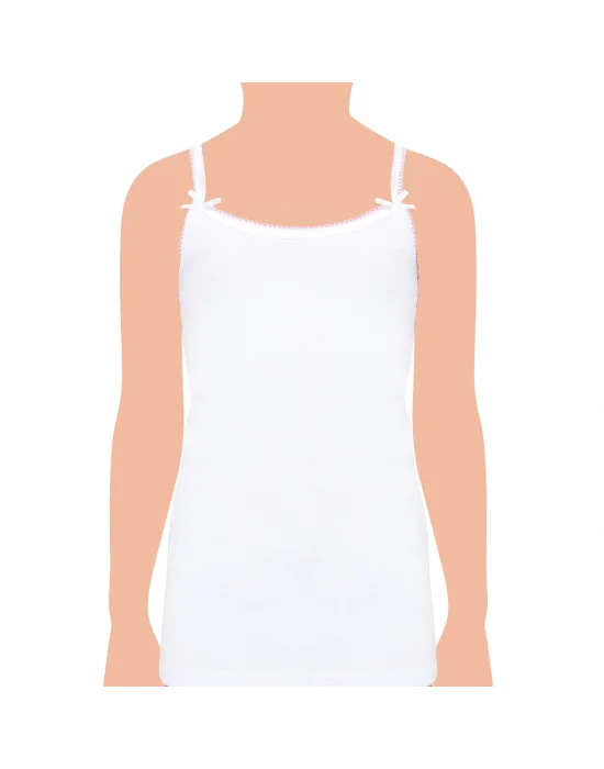 Tutku Kız İp Askı Güpür İşlemeli Atlet