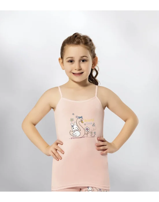 Kota Kız Çocuk Parça Baskılı İp Askılı Atlet