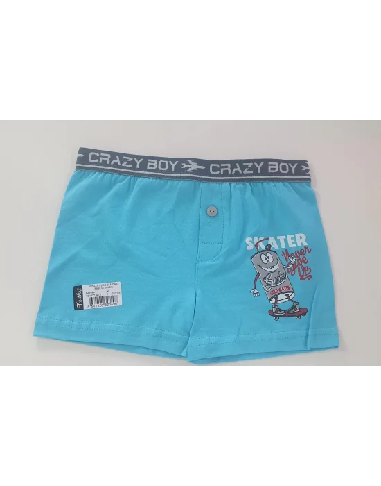 Tutku Çocuk Elastan Baskılı Boxer