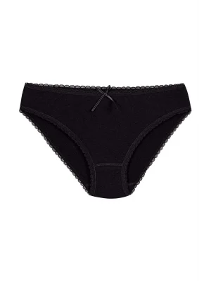 Yıldız Modal Dantelli Bikini Siyah