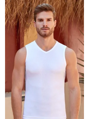 BERRAK 1028 RİBANA ERKEK V YAKA KOLSUZ BADİ (RESİMLİ PAKET)