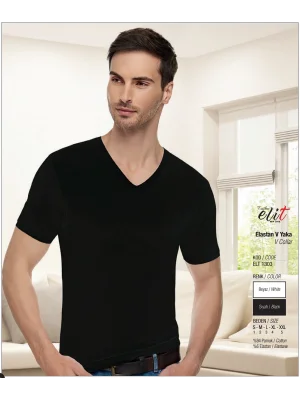 Elit Erkek Elastan V Yaka Atlet