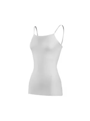 Yıldız Likralı İp Askılı Önü Düz Atlet Beyaz