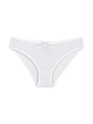 Yıldız Likralı Kaşkorse Bikini Beyaz