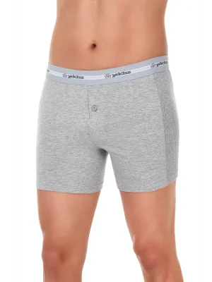 Yıldız Likralı Uzun Boxer Gri