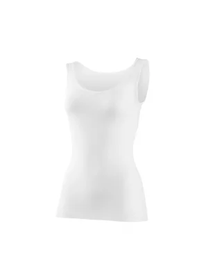 Yıldız Likralı Geniş Askılı Biyeli Atlet Beyaz