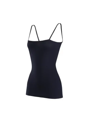 Yıldız Likralı İp Askılı Önü Düz Atlet Siyah