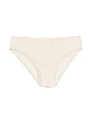 Yıldız Bambu Dantelli Bikini Ekru