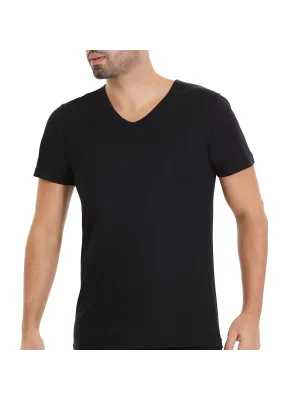 Yıldız Süper İnce V Yaka Kısakol Atlet Siyah