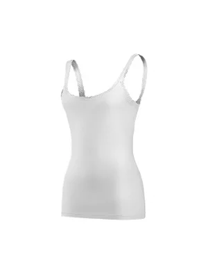 Yıldız Likralı Askıları İnce Dantelli Atlet Beyaz