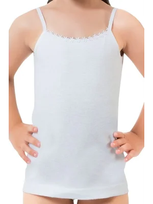 Seher Kız İp Askı Papatyalı Atlet