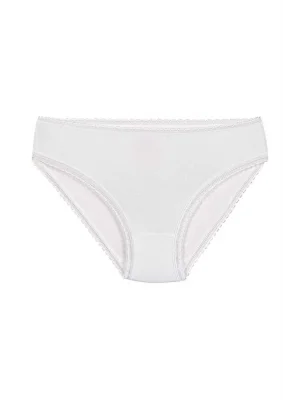 Yıldız Modal Dantelli Bikini Beyaz