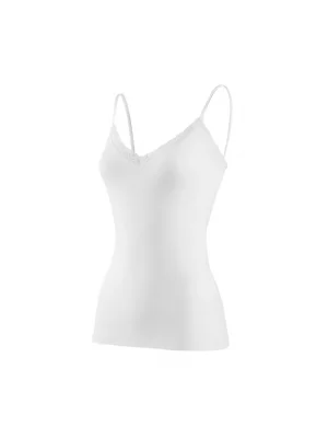 Yıldız Modal V Yaka Dantelli Atlet Ekru