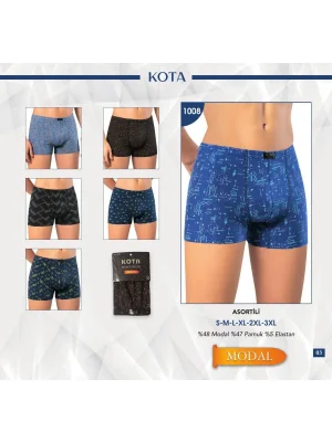 Kota Erkek Baskılı Modal Karışık Boxer