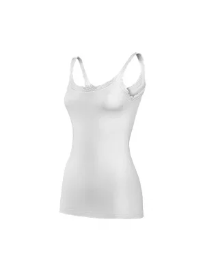 Yıldız Likralı Askıları Dantelli Atlet Beyaz