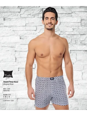 Tutku Erkek Penye Desenli Boxer