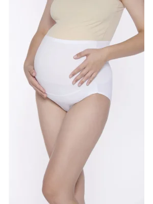 Yıldız Likralı Hamile Külot Beyaz