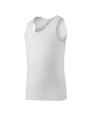 Yıldız Ribana Kız Dantelli Geniş Askılı Atet Beyaz