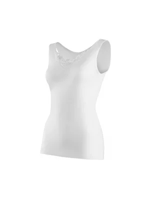 Yıldız Ribana Güpürlü Geniş Askılı Atlet Beyaz