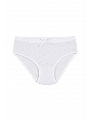 Yıldız Ribana Kız Kalpli Külot Beyaz