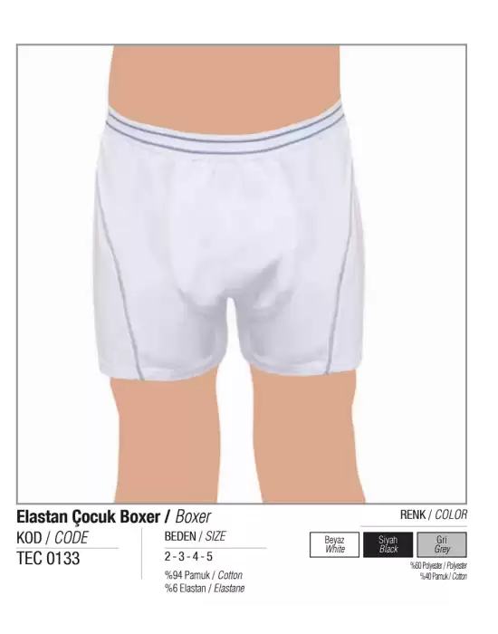 Tutku Çocuk Elastan Boxer