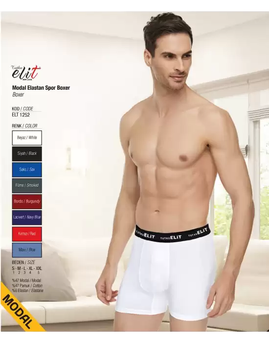 Elit Erkek Modal Elastan Spor Boxer