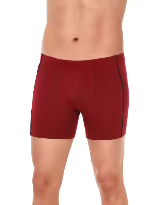 Yıldız Modal Likralı Biyeli Boxer Bordo