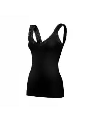 Yıldız Modal Askıları Dantelli V Yaka Atlet Siyah