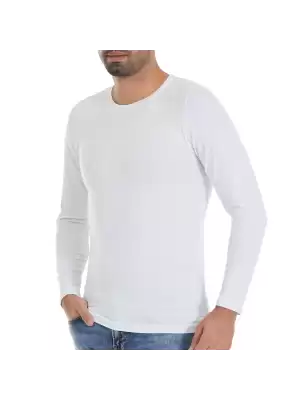 Yıldız Modal O Yaka Uzun Kol Beyaz