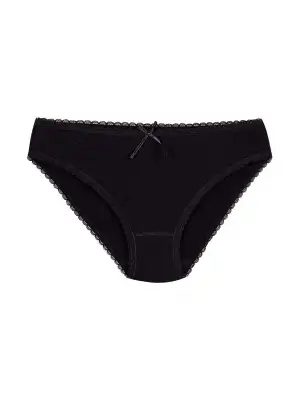 Yıldız Modal Dantelli Bikini Siyah