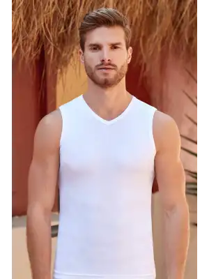 BERRAK 1028 RİBANA ERKEK V YAKA KOLSUZ BADİ (RESİMLİ PAKET)