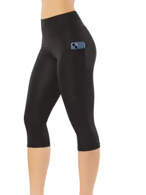 Kota Bayan Yüksek Bel Cep Detaylı Disko Kapri Tayt