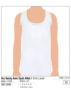 Seher Kız Geniş Askılı Oyalı Atlet