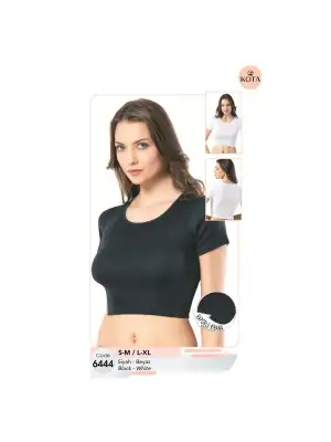 Kota Bayan Raporlu Yarım Kollu Krop