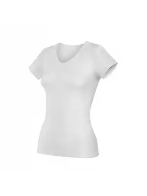 Yıldız Likralı V Yaka Kısa Kol Beyaz