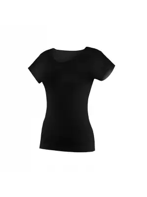 Yıldız Likralı V Yaka Kısa Kol Siyah