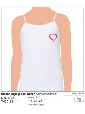 Tutku Kız Taşlı Ribana İp Askılı Atlet