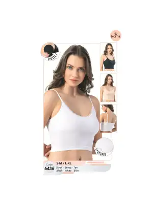 Kota Bayan Kaşkorse Tırnak Dantelli İp Askılı Krop