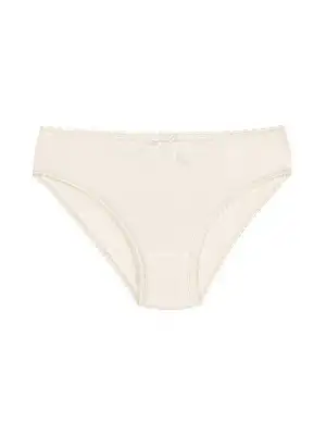 Yıldız Bambu Dantelli Bikini Ekru