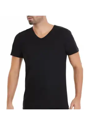 Yıldız Süper İnce V Yaka Kısakol Atlet Siyah