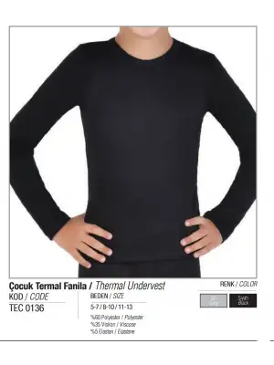 Tutku Çocuk Thermal Fanila Kız-Erkek