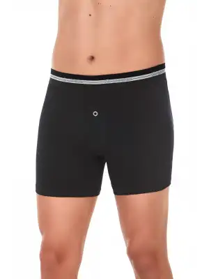 Yıldız Likralı Uzun Boxer Siyah