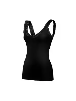 Yıldız Modal Askıları Dantelli V Yaka Atlet Siyah