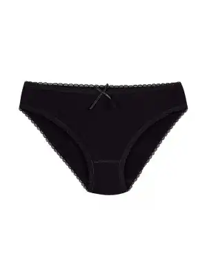 Yıldız Modal Dantelli Bikini Siyah