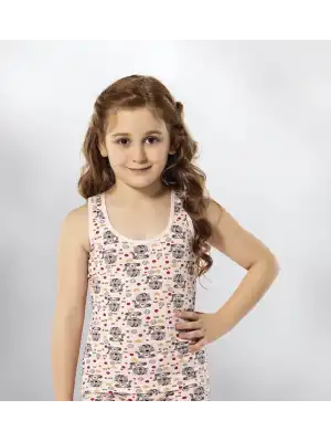 Kota Kız Çocuk Baskılı Geniş Askılı Atlet