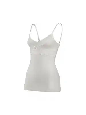 Yıldız Likralı Ayarlı Askılı Dantelli Atlet Ekru