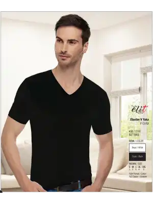 Elit Erkek Elastan V Yaka Atlet