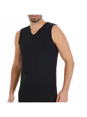 Yıldız Süper İnce V Yaka Sıfırkol Atlet Siyah