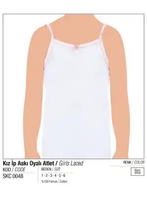 Seher Kız İp Askılı Oyalı Atlet