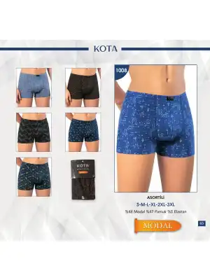 Kota Erkek Baskılı Modal Karışık Boxer